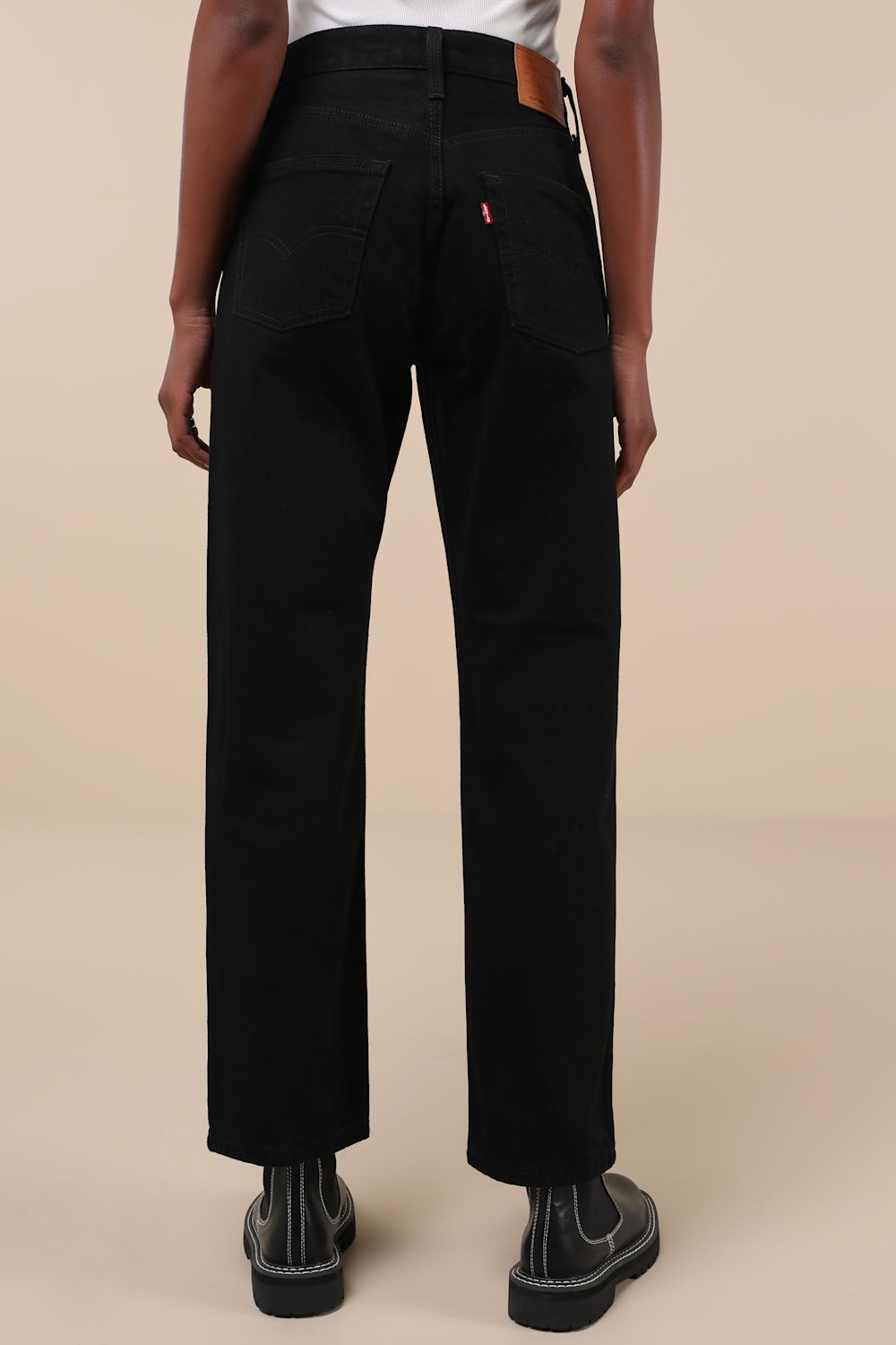 501 '90s Black Mid Rise Straight Leg Denim Jeans
