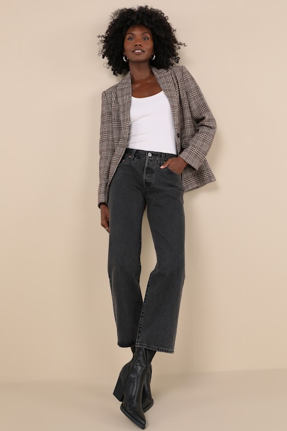 501 '90s Ankle Washed Black Mid-Rise Straight Leg Jeans 1