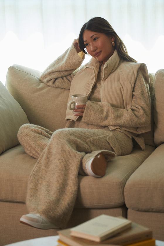 Heather Beige Sweater - Raglan Sleeve Sweater - Pullover Sweater - Lulus