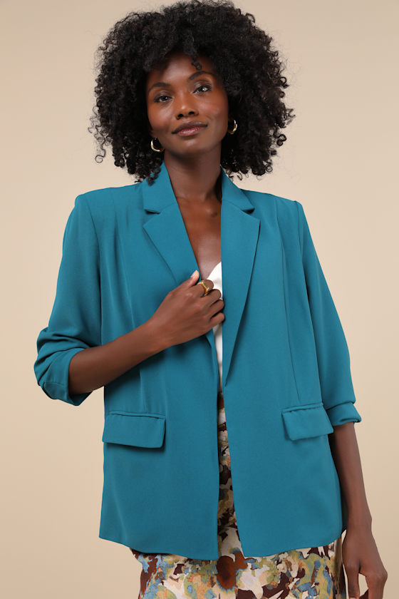Steve Madden Payton - Teal Blue Blazer - Open-Front Blazer - Lulus