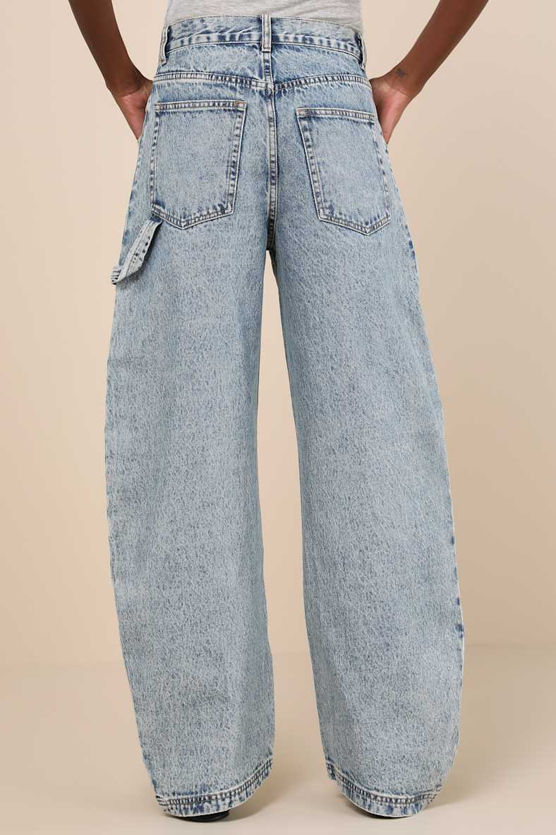 Hansen Medium Wash High-Rise Barrel Jeans