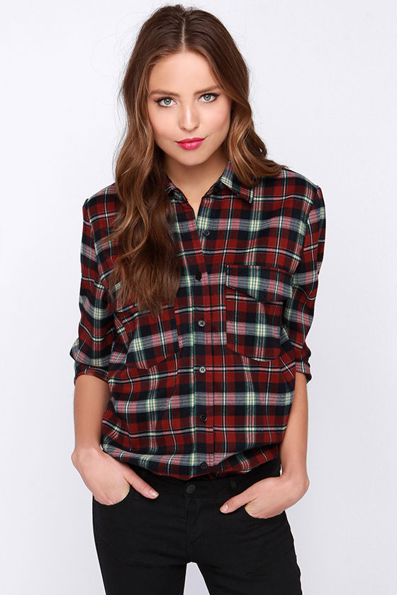 Cute Plaid Top - Long Sleeve Top - Button Up Top - $59.00 - Lulus