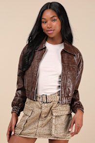 Cool Theme Washed Light Brown Denim Belted Cargo Mini Skirt 1