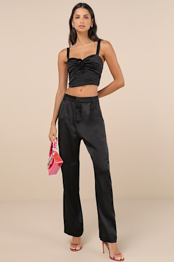 Flawless Behavior Black High Rise Straight Leg Pants 2