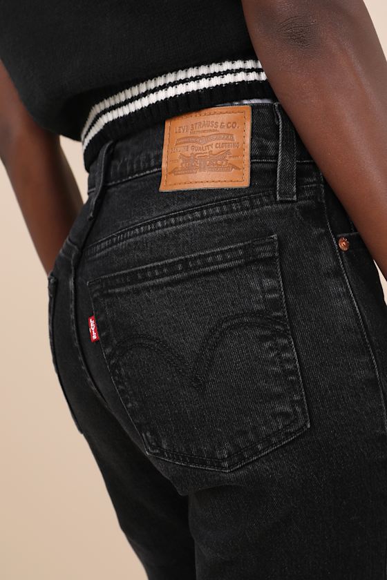 Levi's Wedgie Bootcut Washed Black High-rise Denim Jeans In Black
