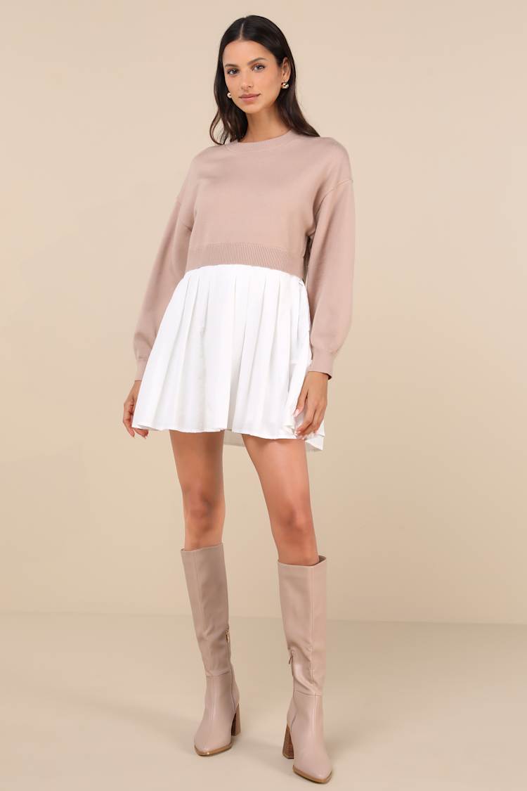 knee length dresses for ladies Carlene Ribbed Mini Sweater Dress main image 0