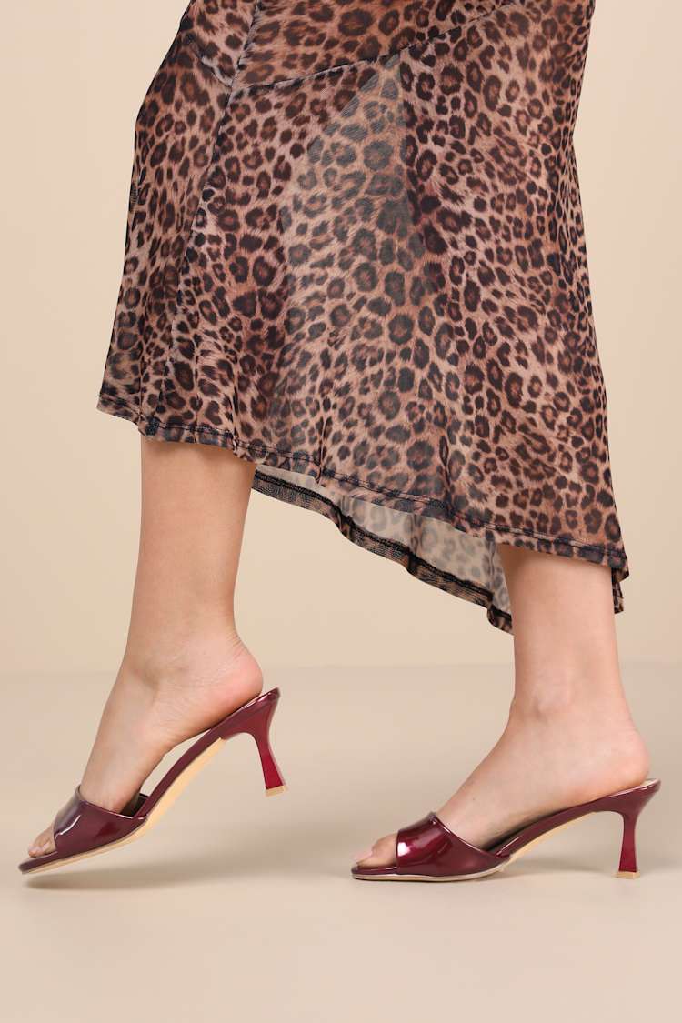 Burgundy Sandals - High Heel Sandals - Patent Sandal Heels - Lulus