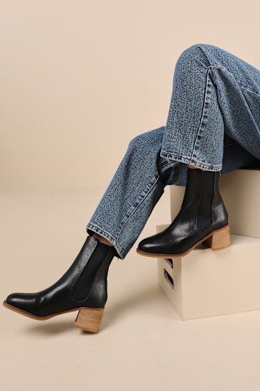 Black Ankle Booties Faux Leather Ankle Booties Black Booties