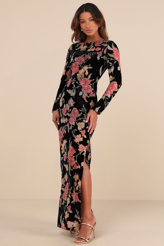 Black Velvet Maxi Dress - Sheer Floral Burnout Dress - Maxi Dress - Lulus Black Velvet Maxi Dress - Sheer Floral Burnout Dress - Maxi Dress - Lulus