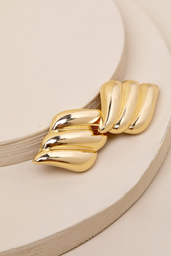 LULUS EXCEPTIONAL DELIGHT GOLD STATEMENT EARRINGS