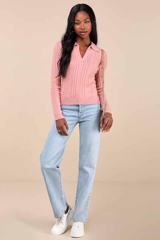 トップス Herlipto Essential Cable Knit Set S pink Wool-Blend Cable Knit Set（セットアップ）｜Her lip to（ハー