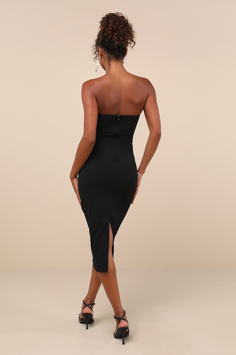 strapless fall dress Hayleigh Beaded Strapless Maxi Dress main image 1