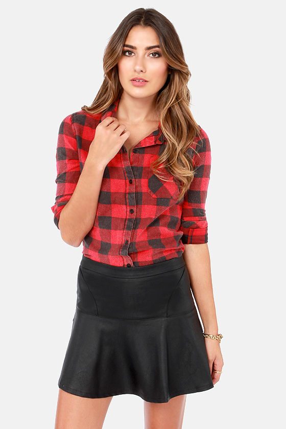 Cute Black Skirt - Vegan Leather Skirt - $43.00 - Lulus