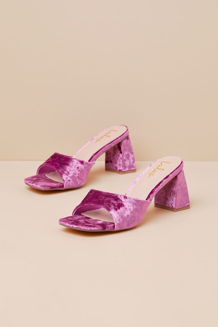 Lilac Steve Madden Velvet Sandals Steve Madden Carrson Open Toe