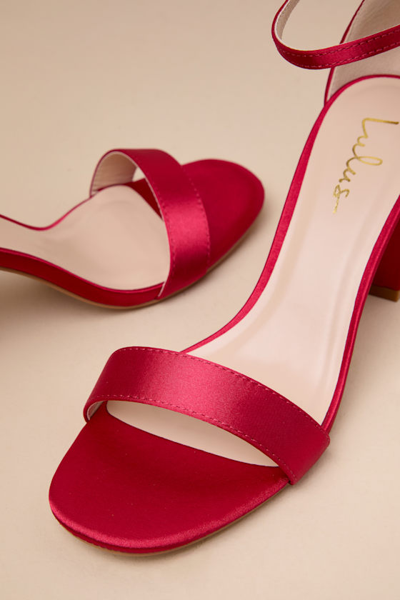 Lulus Arylee Red Satin Ankle Strap Heels In Red