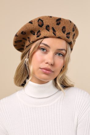 New Topshop Wool Leopard Print Beret Vivienne westwood beret leopard - Gem main image 2