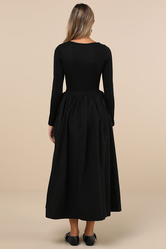Prima Ballerina Black Midi Dress With Pockets 3