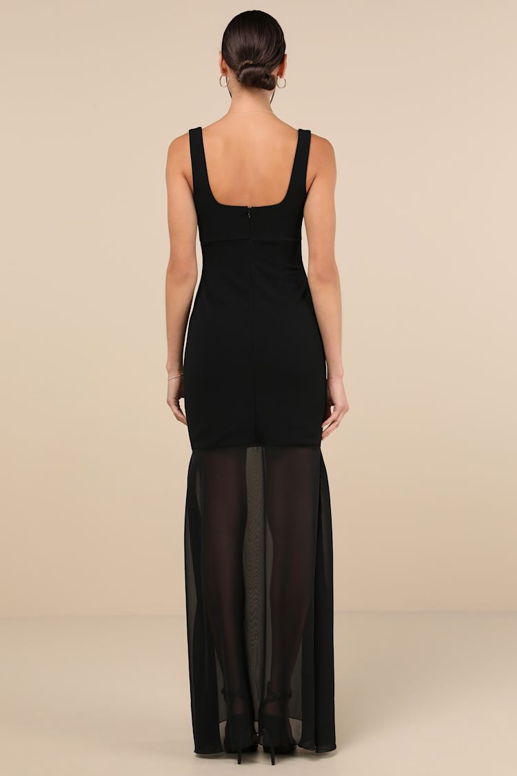 Sincerely Exemplary Black Sleeveless Trumpet Hem Maxi Dress