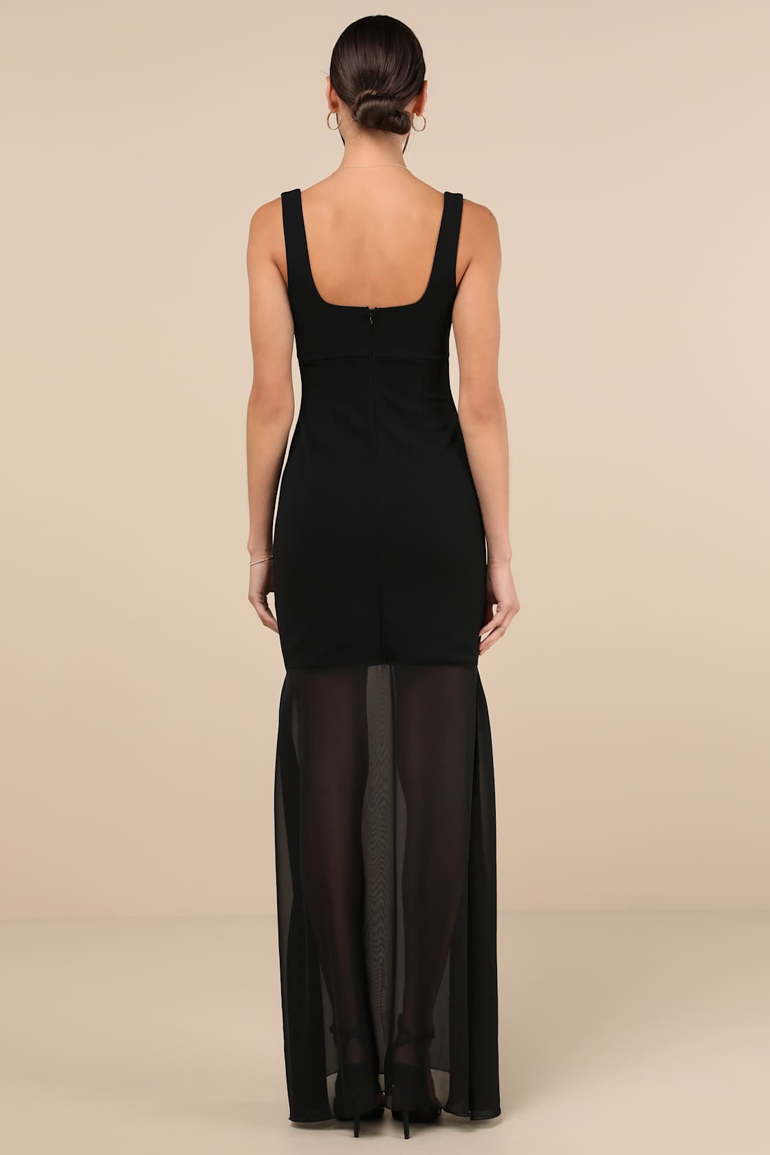 Sincerely Exemplary Black Sleeveless Trumpet Hem Maxi Dress