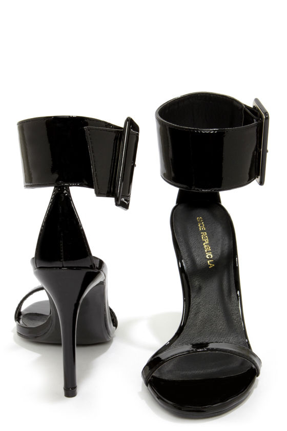 black one strap heel
