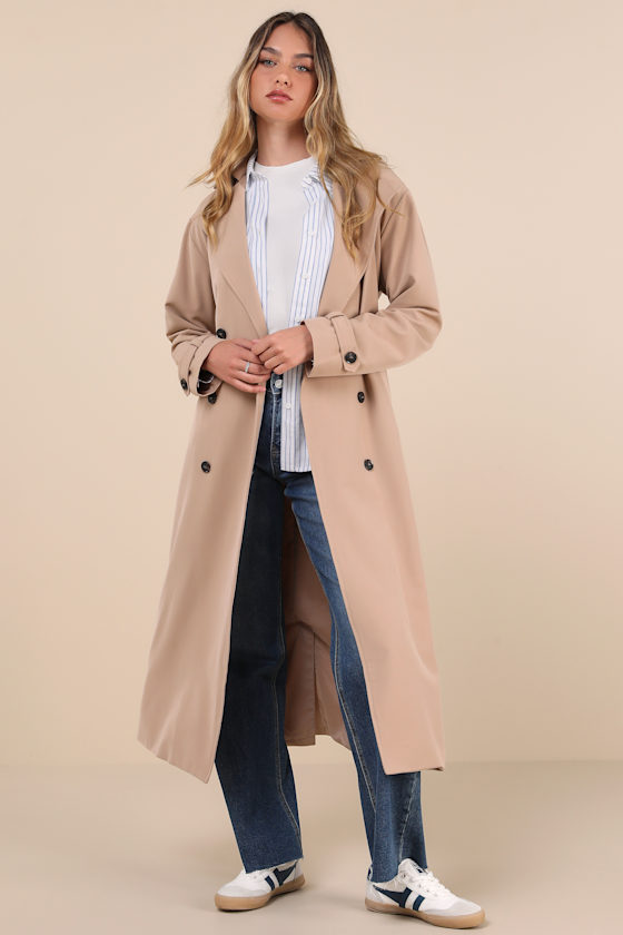 Elevated Weather Beige Belted Trench Coat 3