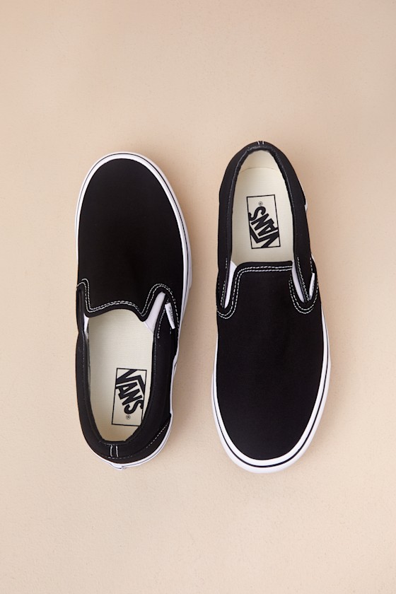 Vans Classic Black Canvas Slip-on Stackform Sneakers In Black