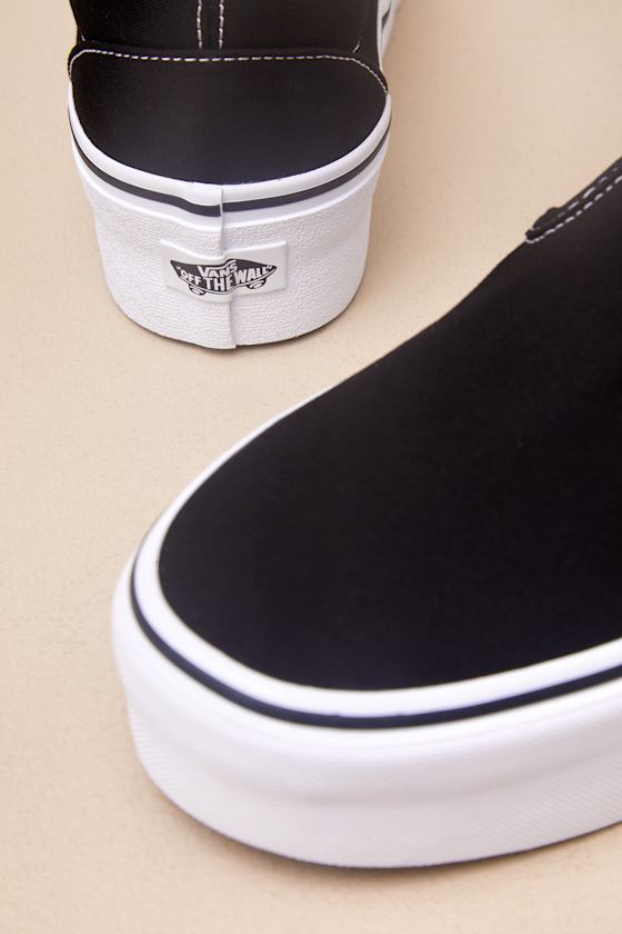 Vans Classic Black Canvas Slip-on Stackform Sneakers In Black