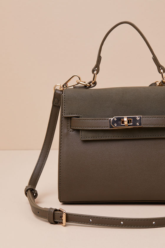 Timeless Trendsetter Olive Vegan Leather Crossbody Bag 3