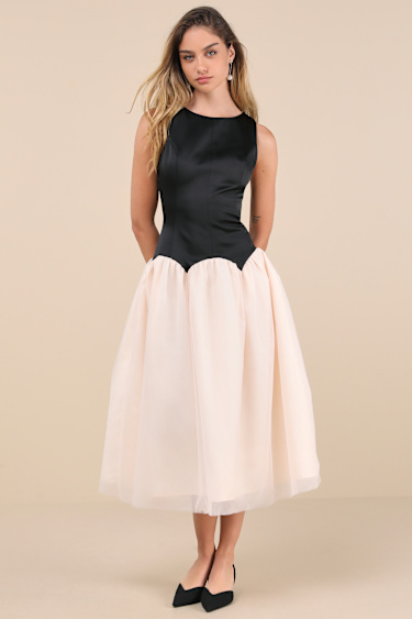 cream & black dress Keila Lace Trim Maxi Dress Cream / Black