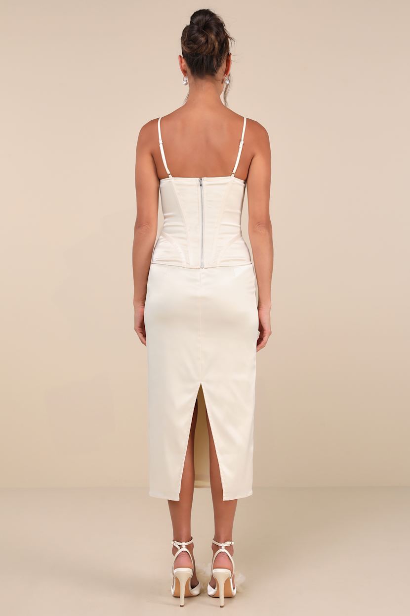 white christmas dresses Women Brass & Roe Arbor-Naples Satin Dress Cream / L *Final Sale* main image 1