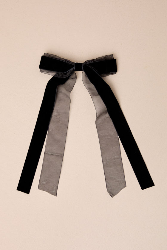BOW HAIR CLIP IN BLACK VELVET 406114