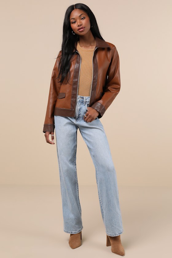 Brown/Cream Versatile Moto Jacket main image 1