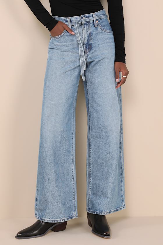 Shop Levi's Xl Straight Medium Wash Denim Jeans In Blue