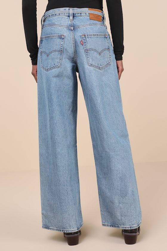 Shop Levi's Xl Straight Medium Wash Denim Jeans In Blue