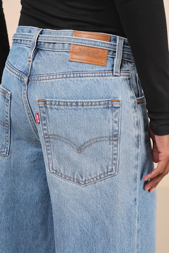 Shop Levi's Xl Straight Medium Wash Denim Jeans In Blue
