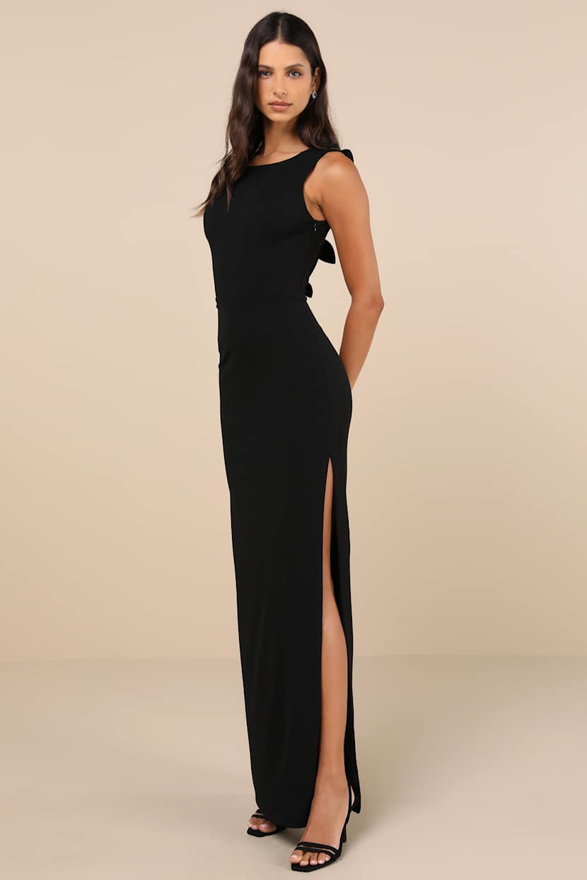 slim fit dress slacks Ava Presley 39308 Sleek Gown with Cutouts and High Slit main image 0