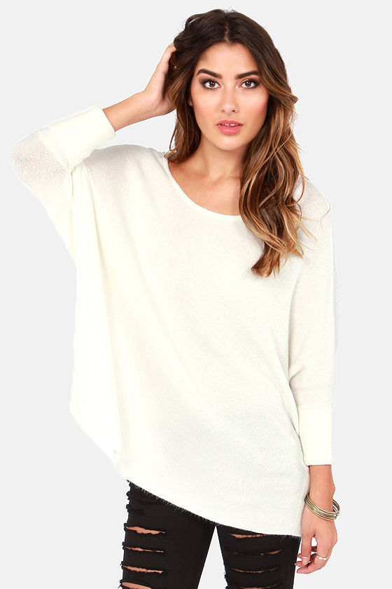 Cute Ivory Sweater - Wide-Cut Sweater - Pullover Sweater - $59.00 - Lulus