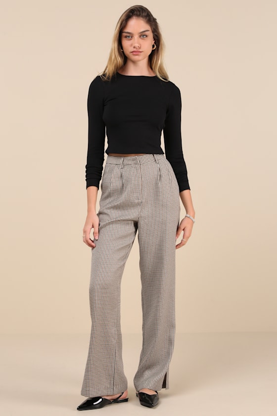 Lulus Daily Coolness Black Cutout Long Sleeve Crew Neck Top In Black
