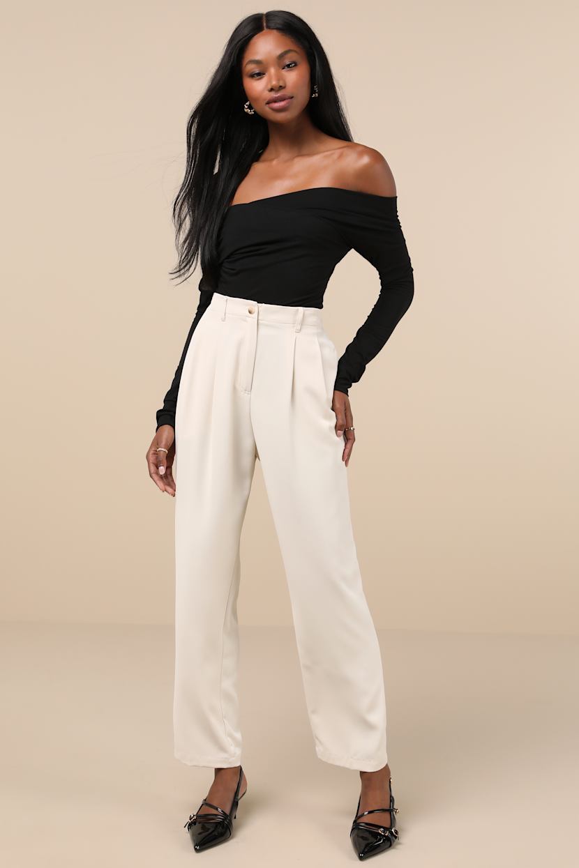 Designated Cutie Black Long Sleeve Surplice Top