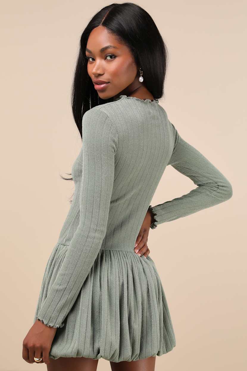 sage green winter dress Bell Sleeve Sage Green Dress – Grey Suede