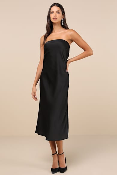 chinese dress ladies Braelyn Black Strapless Maxi Dress