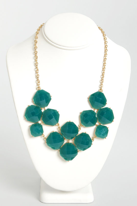 Teal & Brown Statement Necklace