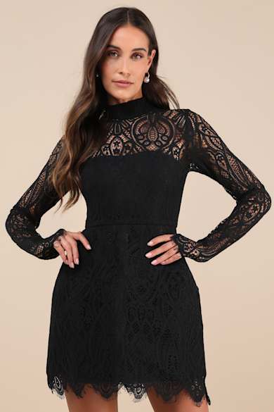 black fall cocktail dress Black Lace Cocktail Dresses