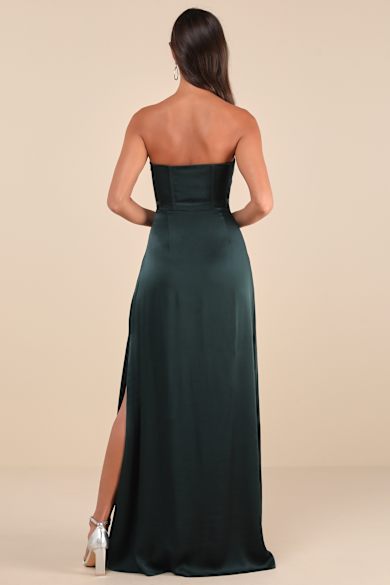 sheike dresses green Romina Strapless Satin Maxi Dress main image 0
