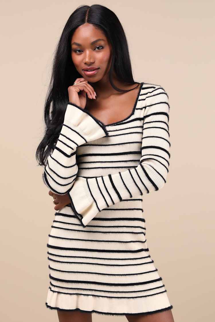 Striped Long Sleeve Dress