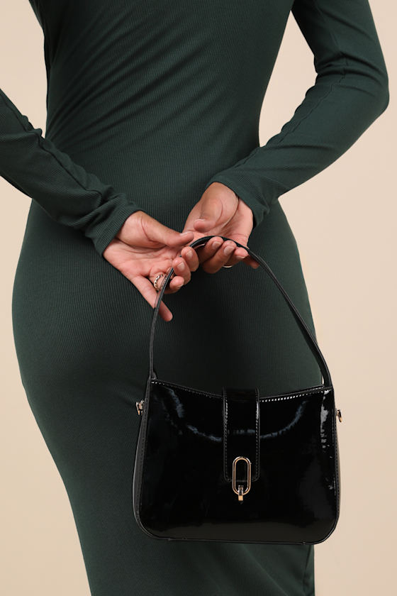 Distinct Perfection Black Patent Handbag 1