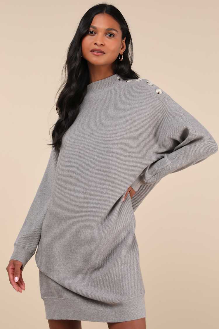knee length dresses for ladies Women's Dolman Sleeve Sweater Dress main image 1