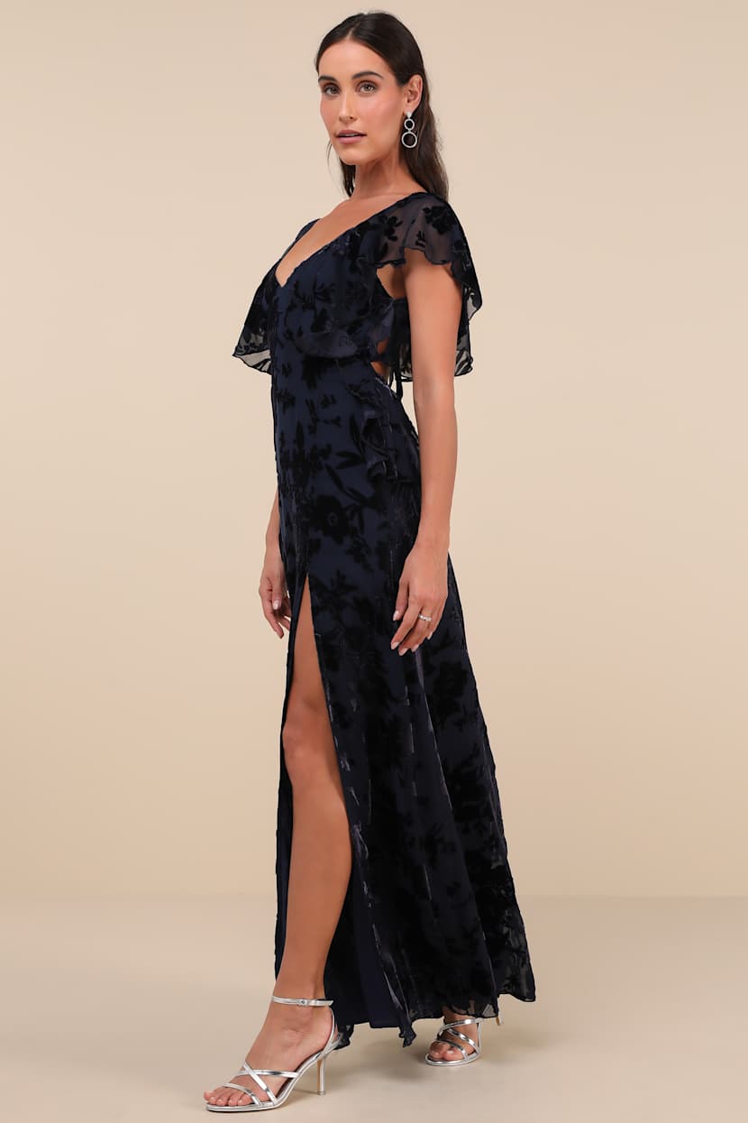 knee length dresses for ladies Tilley Floral Burnout Velvet Dress