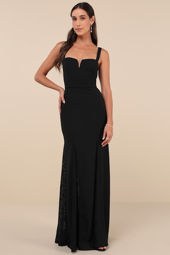 Flawless Concept Black Sleeveless Lace A-Line Maxi Dress 2