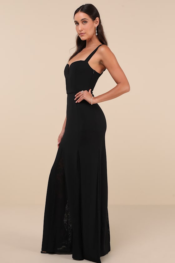 Flawless Concept Black Sleeveless Lace A-Line Maxi Dress 4
